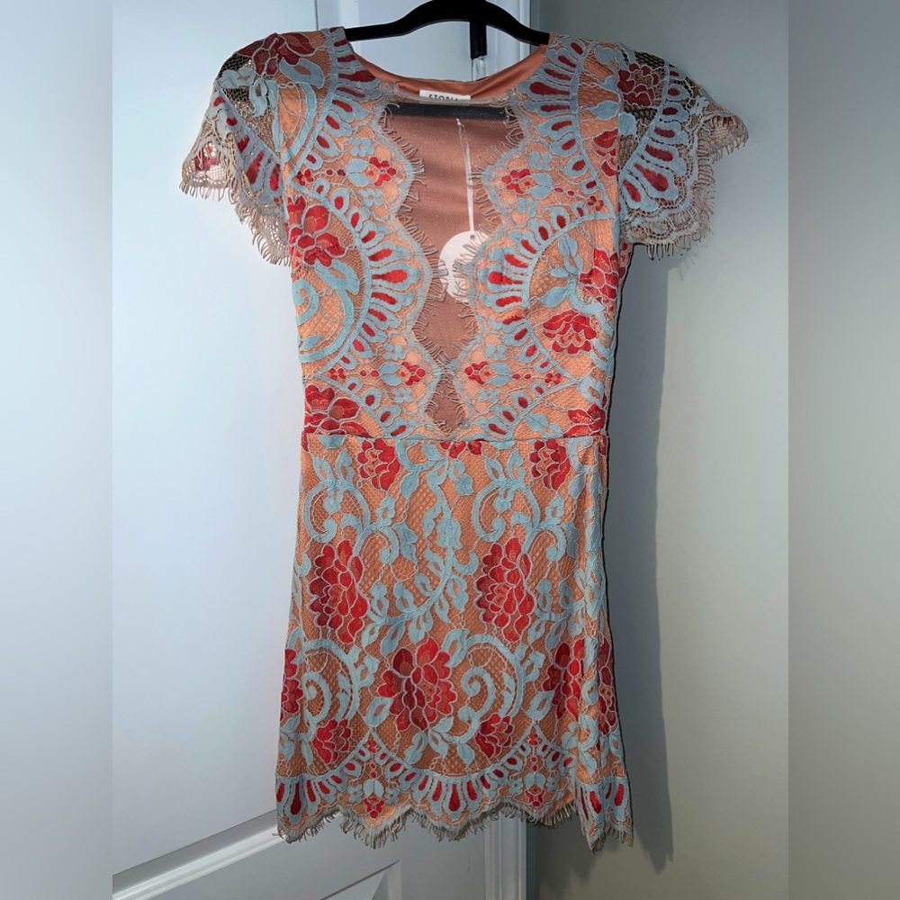 Lace detail dress. These Three Boutique